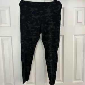 Black camo leggings for working out or lounging